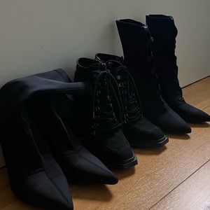 Bundle of 3 black ankle booties
